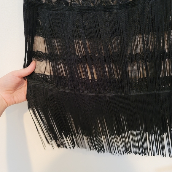 Bebe Fringe and Lace Flapper-esque Dress - Picture 10 of 12